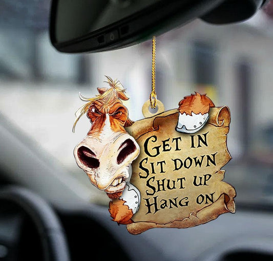 Horse get in horse lover two sided ornament, cute ornaments, Christmas Decoration