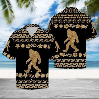 Bigfoot Tribal Pattern Hawaiian Shirt Summer,Hawaiian Shirt Gift, Christmas Gift