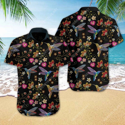 Find Hummingbird Embroidery Hawaiian Shirt 3D_ Hawaiian Shirt Gift, Christmas Gift
