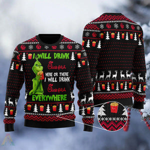 I Will Drink Chick-fil-A Everywhere Ugly Christmas Sweater, Christmas Ugly Sweater,Christmas Gift,Gift Christmas 2022