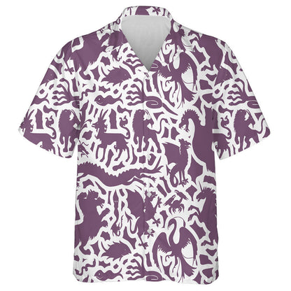 Silhouette Of Mythological Dragon Chimera Phoenix Hawaiian Shirt,Hawaiian Shirt Gift, Christmas Gift