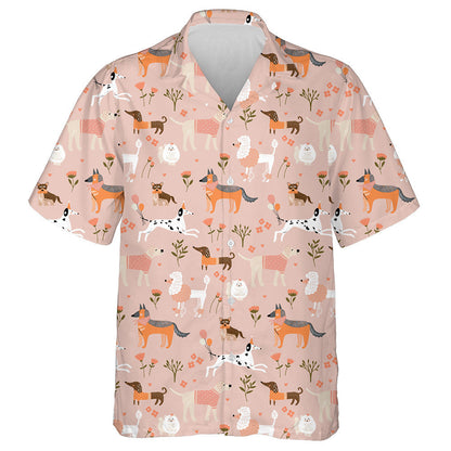 Colorful Dachshunds Dog On Flower Garden Hawaiian Shirt, Hawaiian For Gift