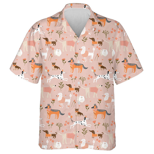 Colorful Dachshunds Dog On Flower Garden Hawaiian Shirt, Hawaiian For Gift