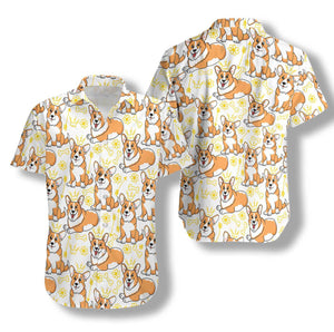 Corgi Pembroke Love Canine Design Hawaiian Shirt,Hawaiian Shirt Gift, Christmas Gift