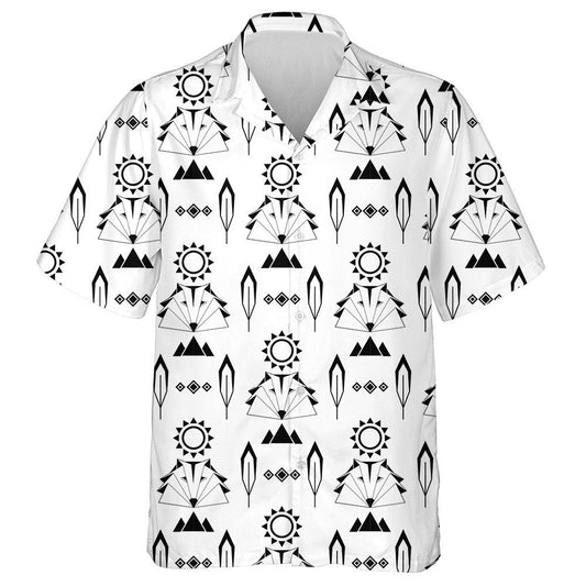 Black Wolf And Mountains With Native American Hawaiian Shirt, Hawaiian Shirt Gift, Christmas Gift