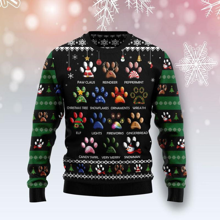 Dog Pawprint Ugly Christmas Sweater, Christmas Gift, Gift Christmas 2024