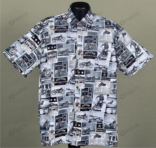 Hawaiian Motorcycle Shirts - Motorcycles Vintage American Unisex Hawaiian Shirt, Hawaiian Shirt Gift, Christmas Gift