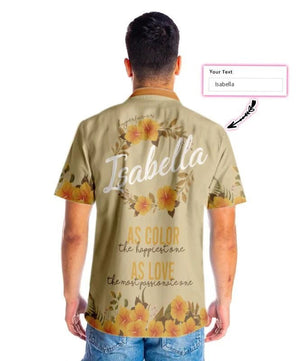 Orange And Yellow Hibiscus Custom Name Hawaiian Shirt,Hawaiian Shirt Gift, Christmas Gift