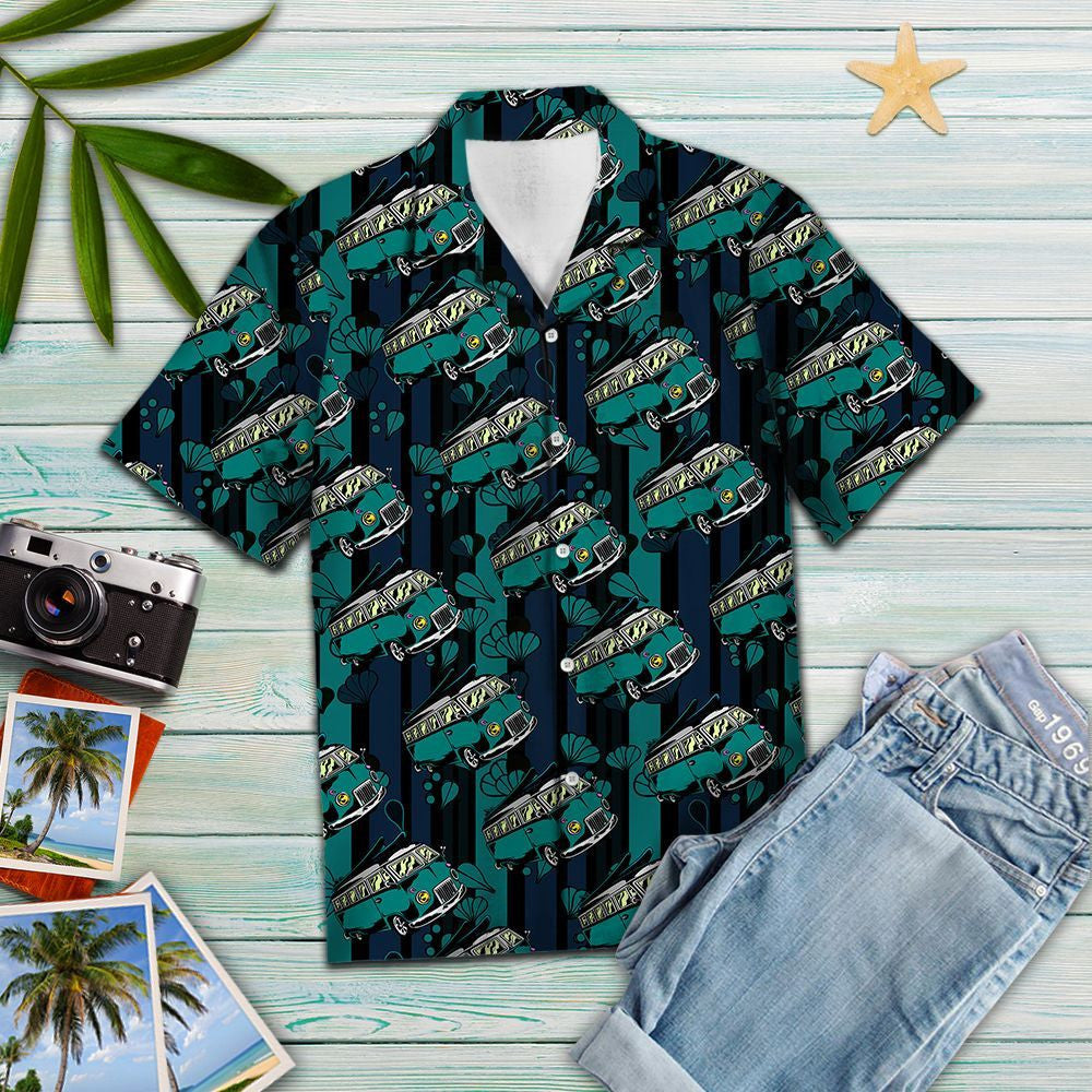 Typical Blue Caravan Summer Design Hawaiian Shirt, Hawaiian For Gift