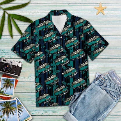 Typical Blue Caravan Summer Design Hawaiian Shirt, Hawaiian For Gift