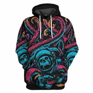 3D Skull In The Dark Space Custom Hoodies