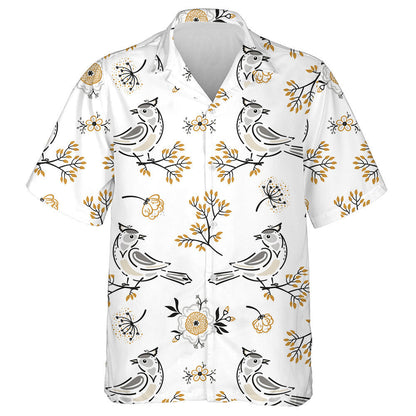 Spring Floral With Birds Flowers And Leave Hawaiian Shirt, Hawaiian Shirt Gift, Christmas Gift