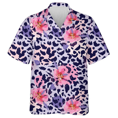 Beautiful Blooming Flower On Animal Skin Leopard Hawaiian Shirt, Hawaiian Shirt Gift, Christmas Gift