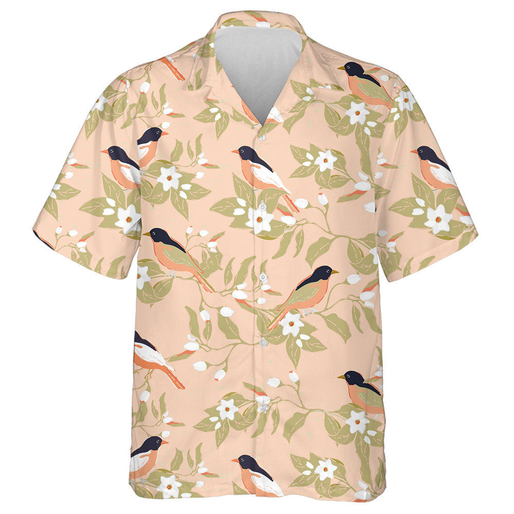 Lovely Birds On The Blossoming Orange Trees Hawaiian Shirt, Hawaiian Shirt Gift, Christmas Gift