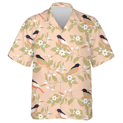 Lovely Birds On The Blossoming Orange Trees Hawaiian Shirt, Hawaiian Shirt Gift, Christmas Gift