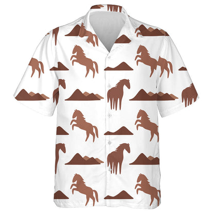 Beautiful Horse And Mountain In Vintage Style Hawaiian Shirt, Hawaiian Shirt Gift, Christmas Gift