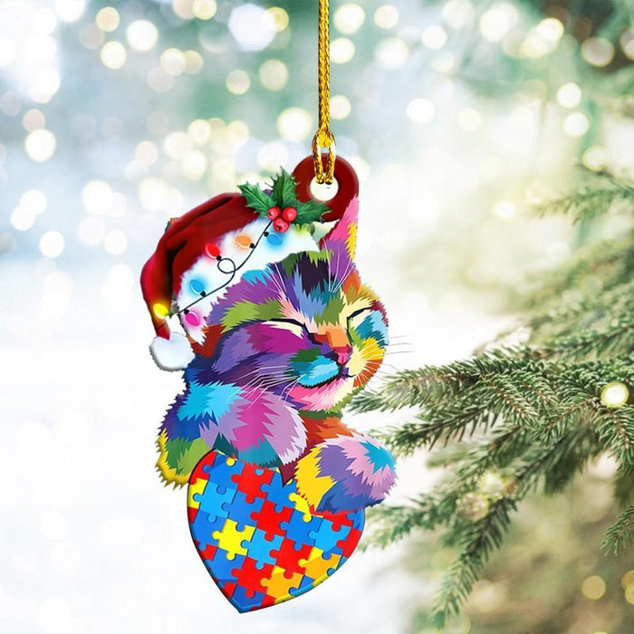 Autism I See Your True Colors Shape Ornament, Christmas Ornament Gift, Christmas Gift, Christmas Decoration