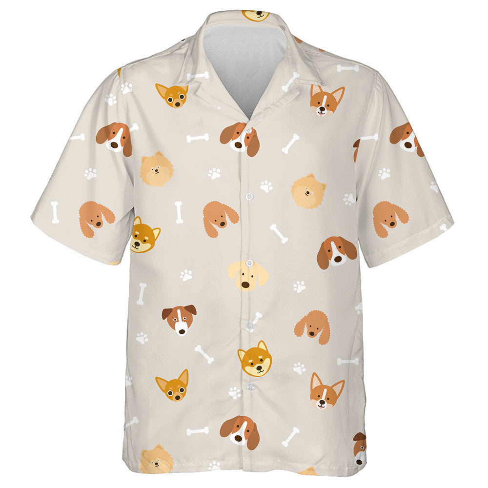 Beagle Dog Head Footprint And Bone Hawaiian Shirt, Hawaiian For Gift