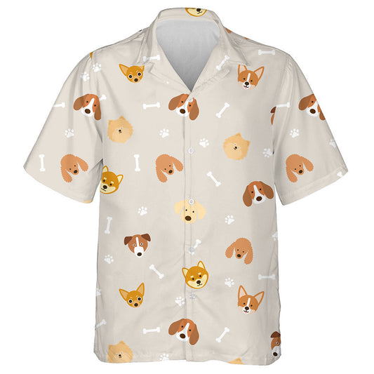 Beagle Dog Head Footprint And Bone Hawaiian Shirt, Hawaiian For Gift