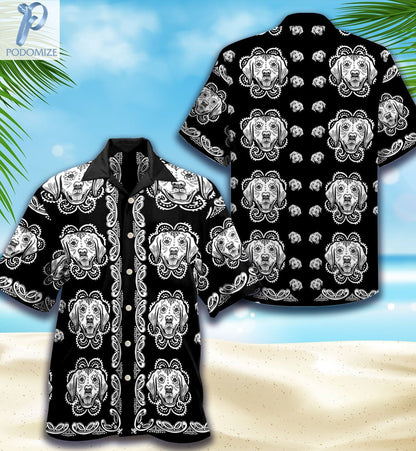 Labrador Lover Sugar Skull Pattern Hawaiian Shirt, Hawaiian For Gift