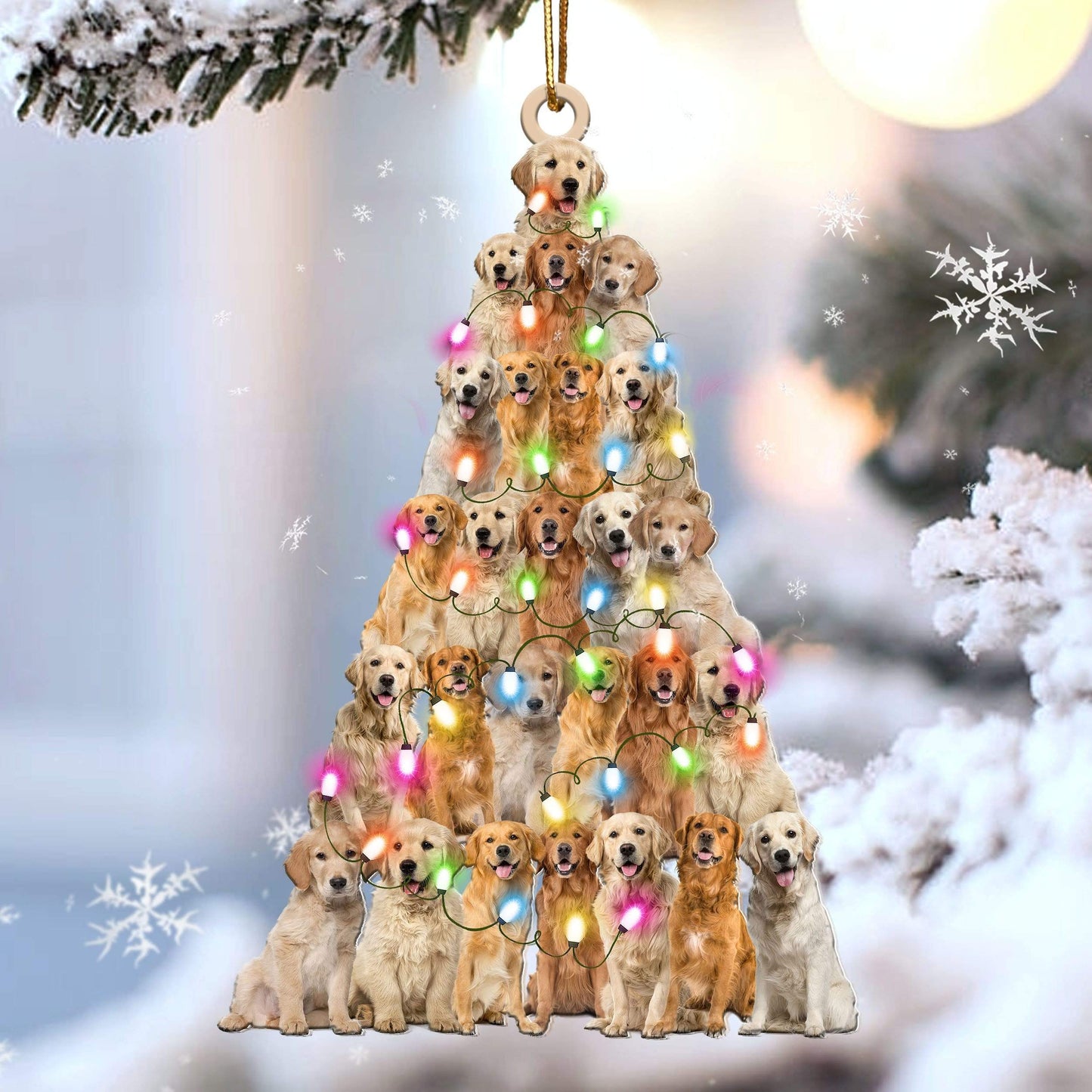 Golden retriever lovely tree gift for golden retriever lover gift for dog mom ornament, Best Gift For New Car,Christmas Decoration