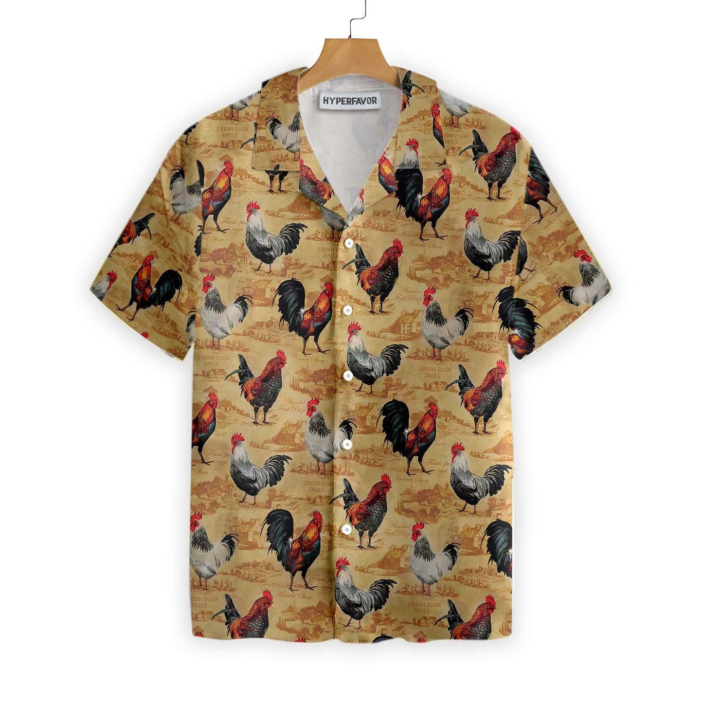 Cattle Farm Vintage Chicken Farm Design Hawaiian Shirt, Hawaiian For Gift