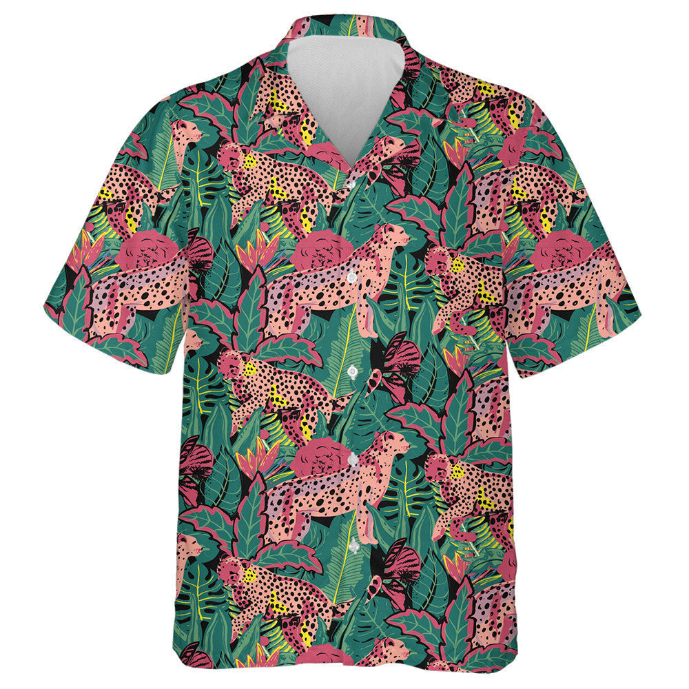 Liopard Teibí Nua-Aimseartha Le Duilleoga Trópaiceacha Agus Bláthanna Léine Haváís, Bronntanas Léine Haváís, Bronntanas Nollag