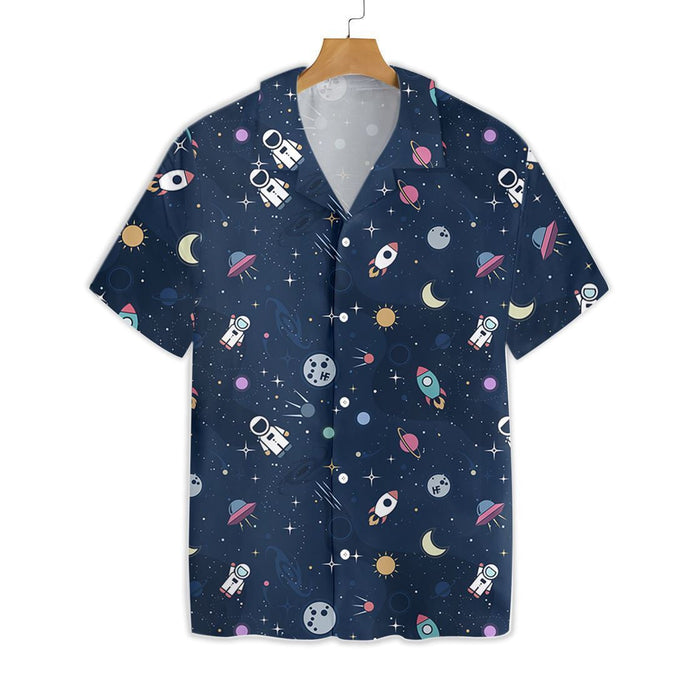 Outer Space On Dark Blue Design Hawaiian Shirt,Hawaiian Shirt Gift, Christmas Gift