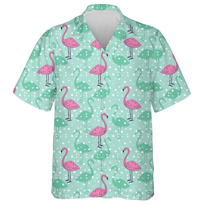 Flamingo Bándearg Le Scáth Glas Ar Chúlra Mionta Léine Haváíais, Bronntanas Léine Haváíais, Bronntanas Nollag