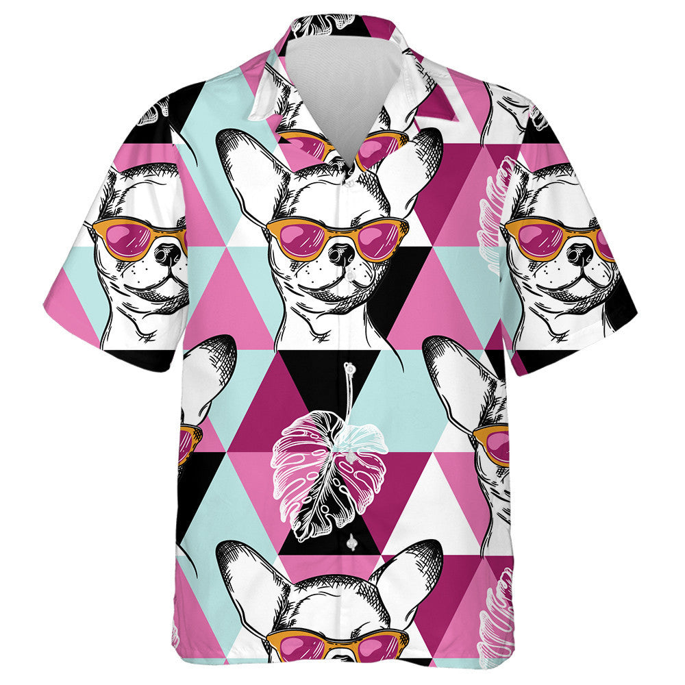 Madra Chihuahua I Gloiní Bándearg le Triantáin Pink Léine Haváís, Bronntanas Léine Haváís, Bronntanas Nollag