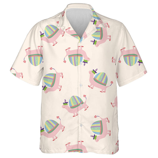 Pink Cartoon Turtle Doodle Birthday Party Hawaiian Shirt,Hawaiian Shirt Gift, Christmas Gift
