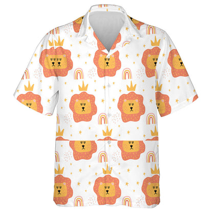 Sleeping Lion Head With Crown And Rainbow Hawaiian Shirt, Hawaiian Shirt Gift, Christmas Gift