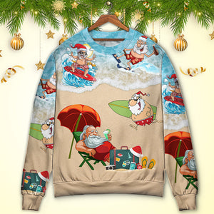 Christmas Santa Play On Beach Ugly Christmas Sweater, Christmas Gift, Gift Christmas 2024