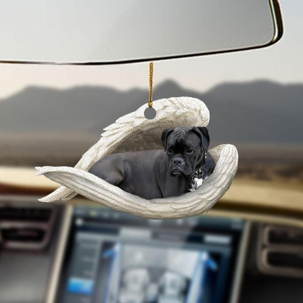 Black boxer Sleeping Angel Ornament, Christmas Ornament Gift, Christmas Gift, Christmas Decoration
