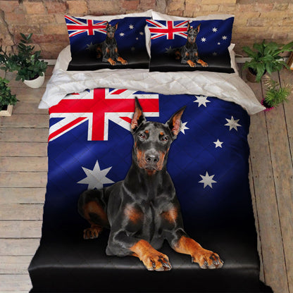 The Dobermann, Doberman Pinscher Dog Quilt Bedding Set, Dog Lovers Australian Bedroom Set Bedlinen 3D,Bedding Christmas Gift,Bedding Set Christmas