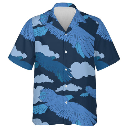 Blue Eagle Flying In The Night Sky With Cloud Hawaiian Shirt, Hawaiian Shirt Gift, Christmas Gift
