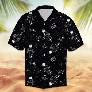 Amazing Astronaut Galaxy Black Theme Hawaiian Shirt, Hawaiian For Gift