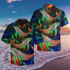 Amazing Whale Hippie Short Sleeve Shirt Summer Tropical Shirts Hawaiian Crazy Shirts Hawaiian Shirts For Men, Christmas Gift