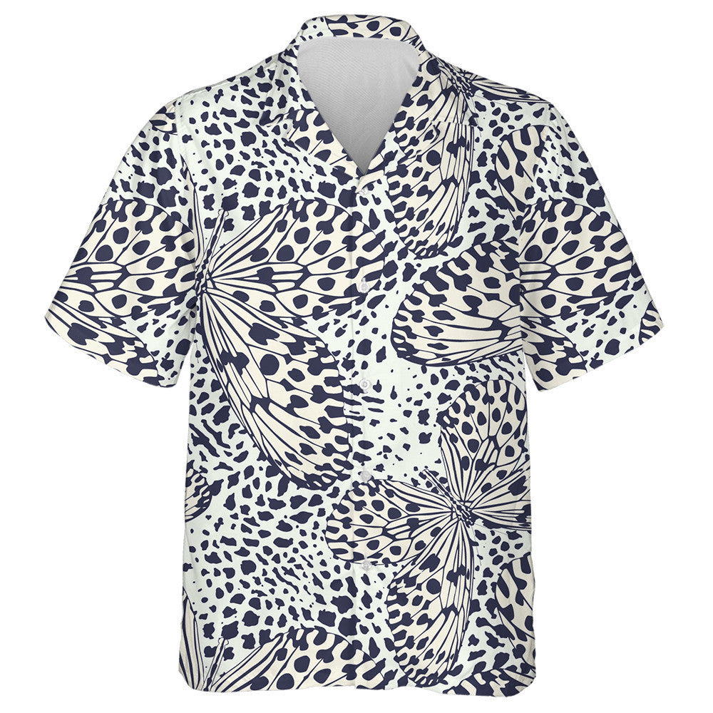 Butterfly On Leopard In Vintage Style Hawaiian Shirt, Hawaiian For Gift