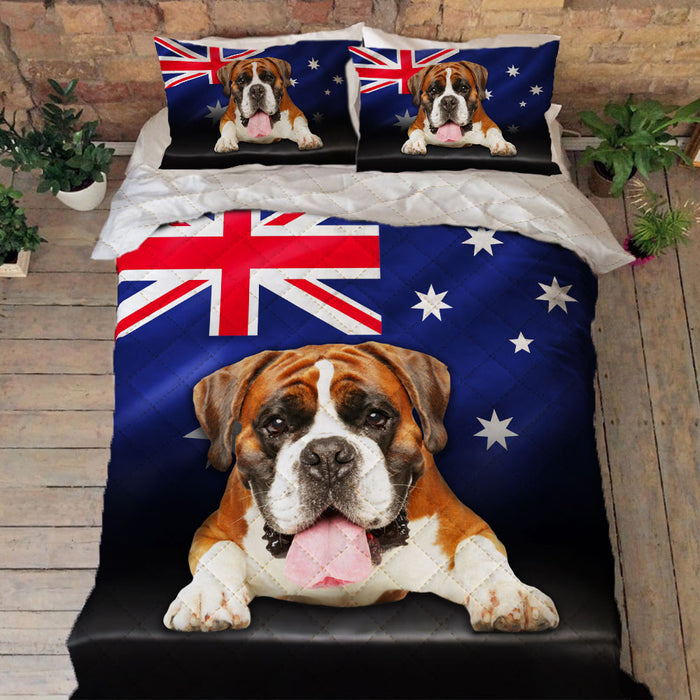 Boxer Dog Quilt Bedding Set Dog Lovers Australian Set Bedroom Set Bedlinen,Bedding Christmas Gift,Bedding Set Christmas