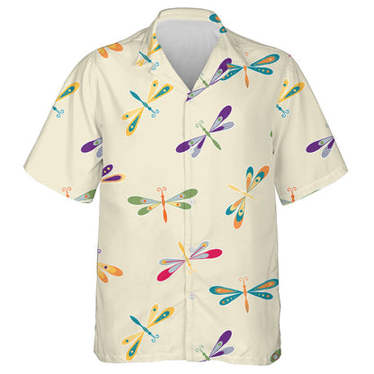 Bright Flying Dragonfly With Colored Wings Hawaiian Shirt, Hawaiian For Gift