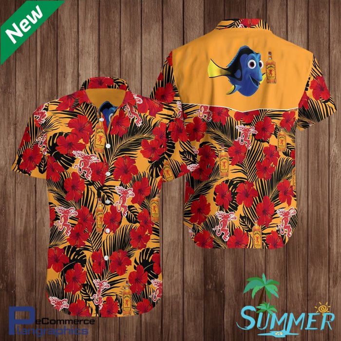 Dory Fireball Cinnamon Whiskey Aop Hawaiian Aloha Shirt Hawaiian Shorts Beach Short Shirt_Hawaiian Shirt Gift, Christmas Gift