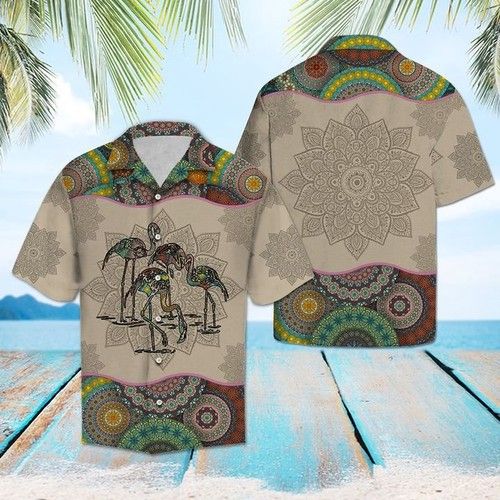 Flamingo Mandala Hawaiian Shirt Summer_ Hawaiian Shirt Gift, Christmas Gift