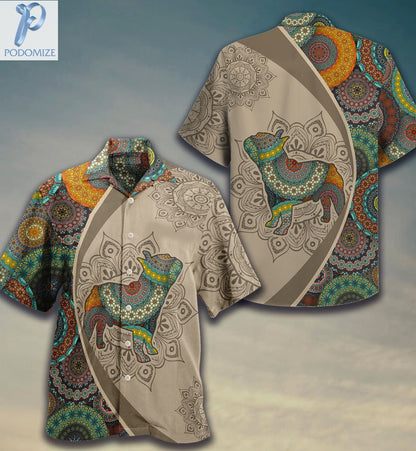 Brown French Bulldog Mandala Pattern Hawaiian Shirt, Hawaiian For Gift