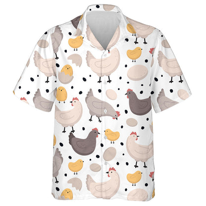 Sicín Cearc Shona Agus Uibheacha Le Léine Haváise Black Dot, Bronntanas Léine Haváíais, Bronntanas Nollag