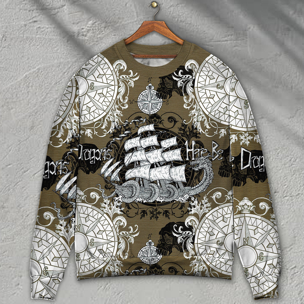 Dragon Old Ship Vintage Anchor Sea Life Ugly Christmas Sweater, Christmas Gift, Gift Christmas 2024