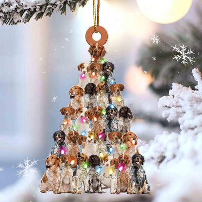 Brittany Spaniel Lovely Tree Christmas 2 sides Ornament, Christmas Ornament Gift, Christmas Gift, Christmas Decoration