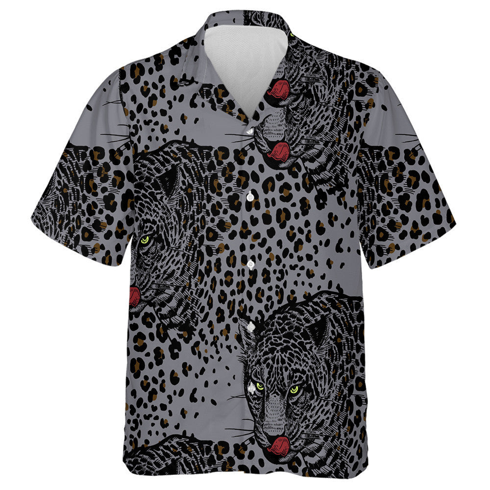 Liopards Le Ainmhithe Fiadhúlra Stíl Nua-Aimseartha Beast Léine Haváís, Bronntanas Léine Haváís, Bronntanas Nollag