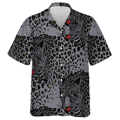 Liopards Le Ainmhithe Fiadhúlra Stíl Nua-Aimseartha Beast Léine Haváís, Bronntanas Léine Haváís, Bronntanas Nollag