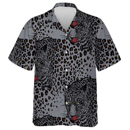 Liopards Le Ainmhithe Fiadhúlra Stíl Nua-Aimseartha Beast Léine Haváís, Bronntanas Léine Haváís, Bronntanas Nollag